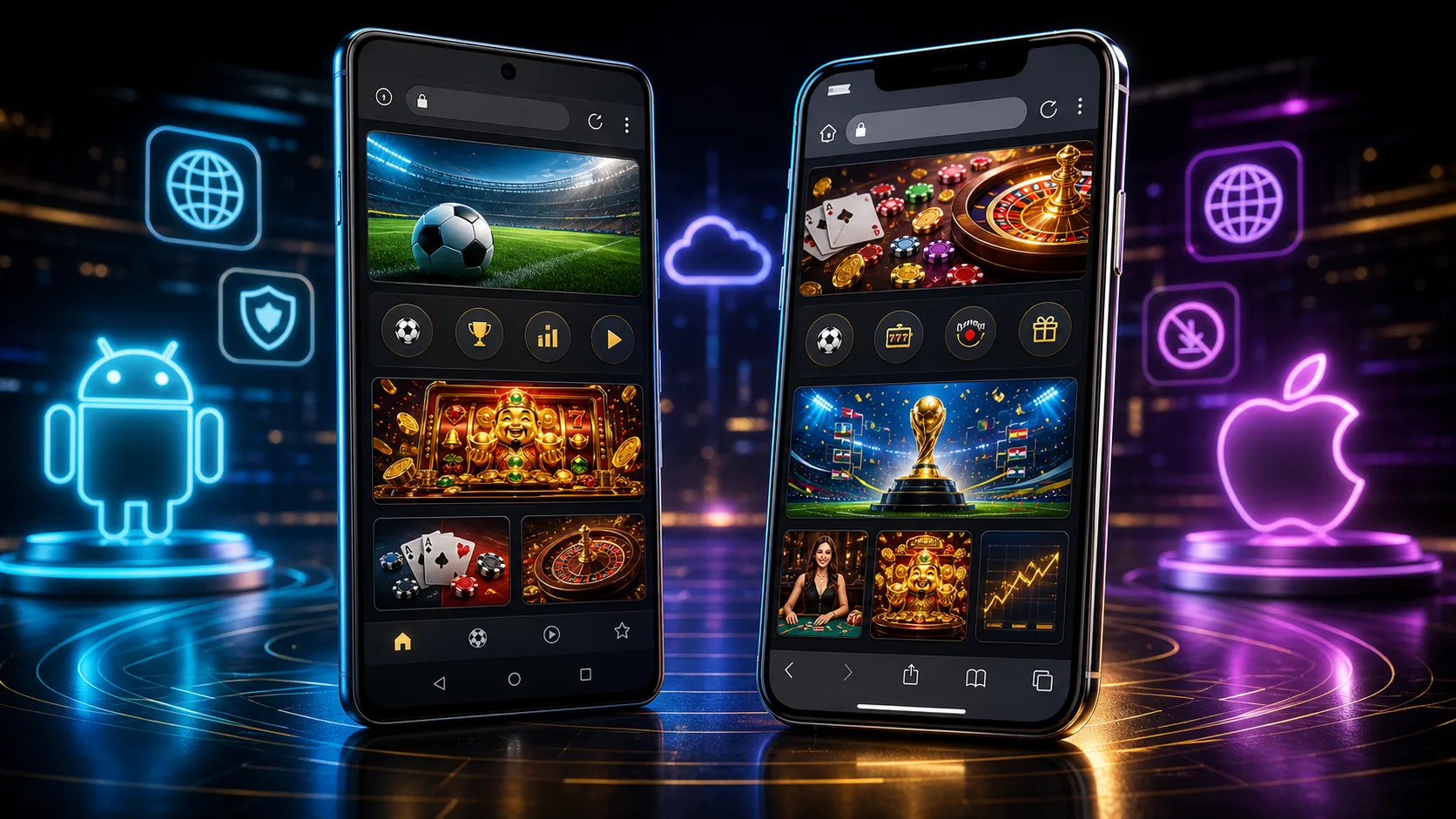 Experiência playamo compatível com Android e iOS no navegador mobile
